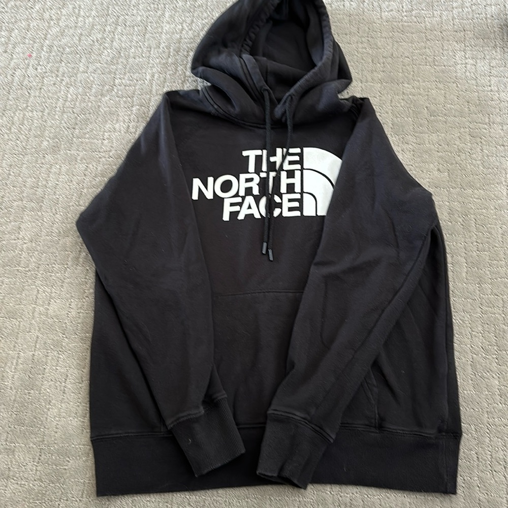 women’s North face hoodie- black- medium